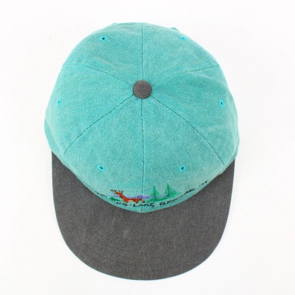 Vintage Adirondacks Hat Strapback Lake George NY Mountains Deer Sansegal Rare - Picture 8 of 13